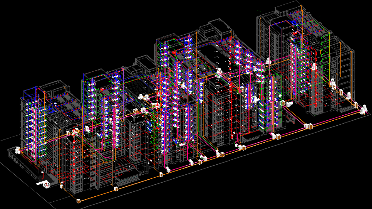 Aerial view of a coastal harbor
